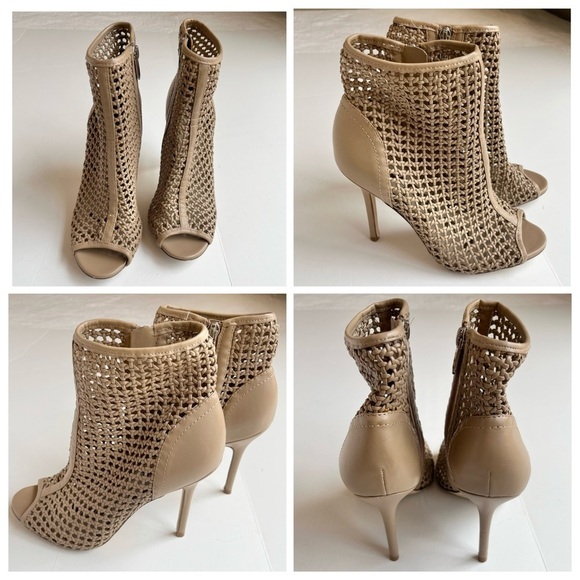 Sam Edelman Aubriana Woven Peep Toe Heel Booties - Picture 8 of 10